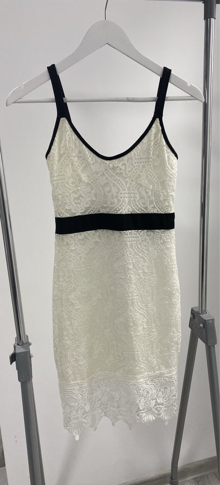 Rochie dantela alba, marimea 34/xs, noua