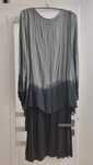 Rochie matase naturala gri/negru M