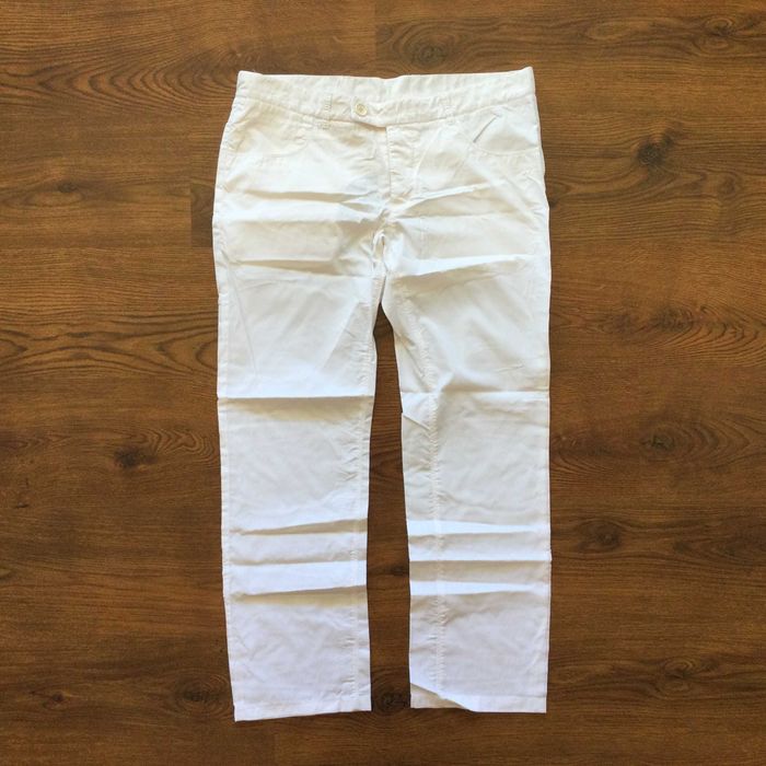 НОВ оригинални мъжки бял летен тънък панталон PRADA размер 52 / L