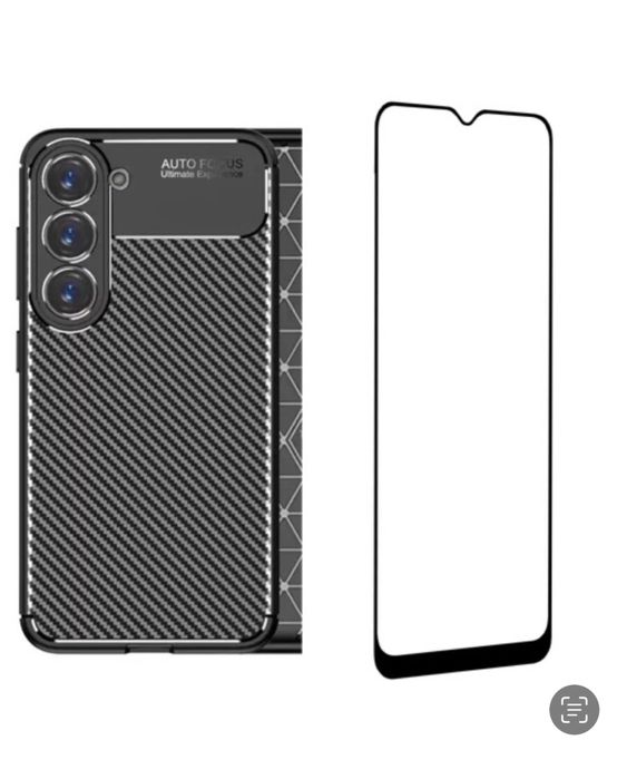 Husa Carbon Case AF + Folie Sticla 11D Samsung A05/A05S/A15/A55/A16