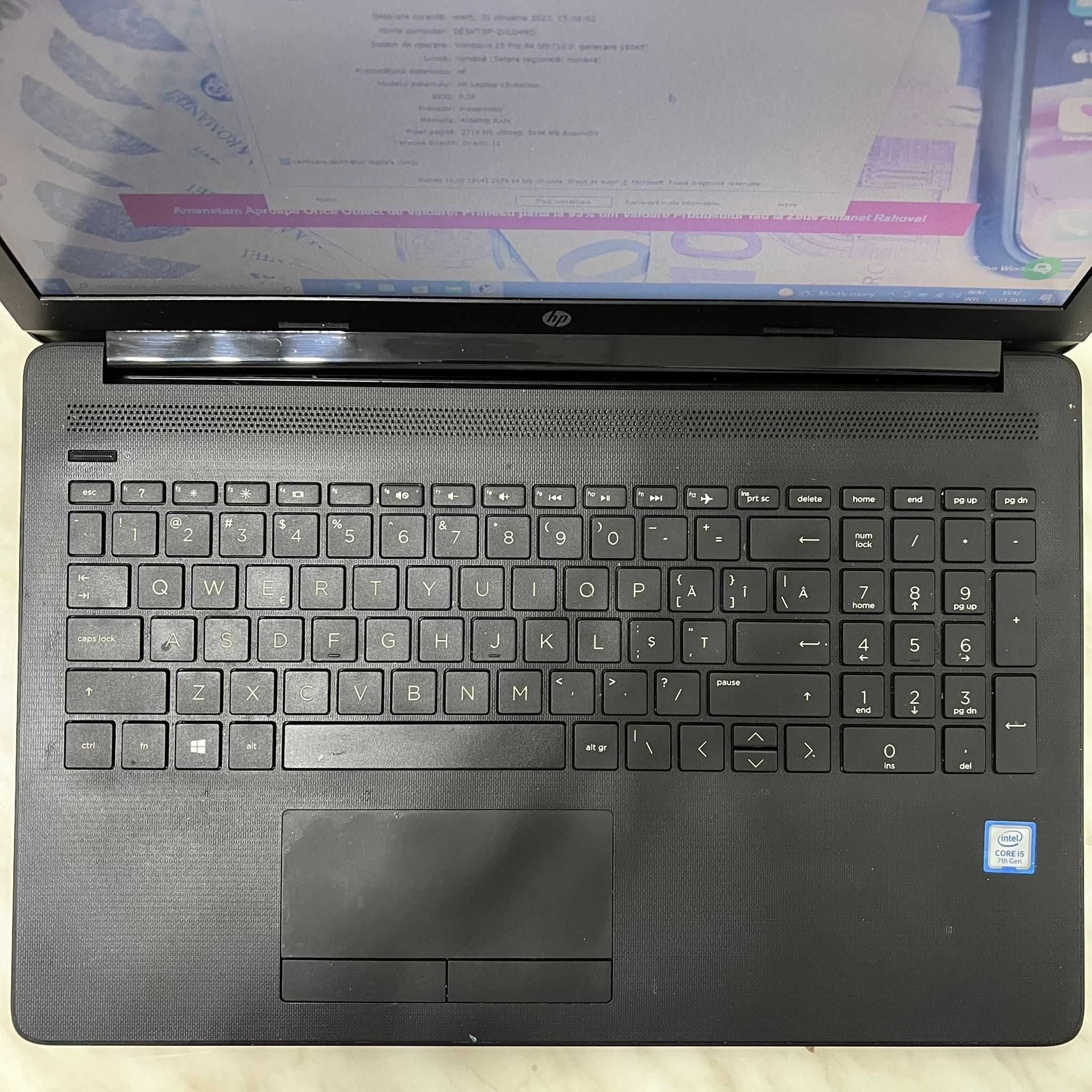 Laptop HP 15-DA0129NQ i5 gen 7, 4gb ram, 1Tb HDD, Zeus Amanet 7936