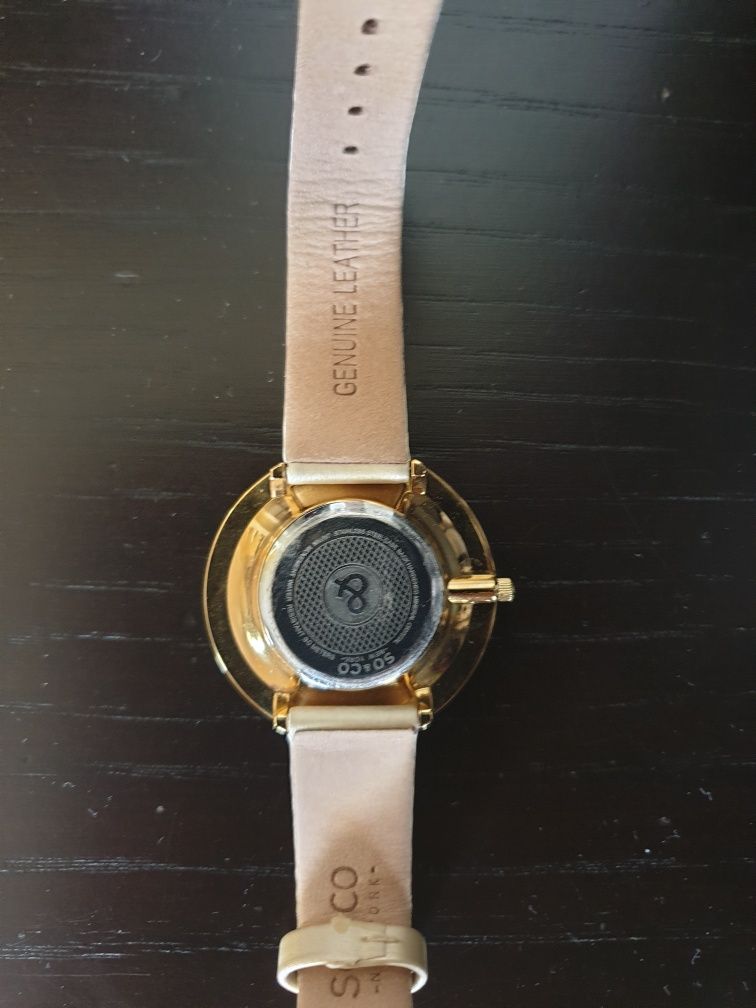 SO&CO New York Women's Quartz SoHo Mother of Pearl Leather Strap