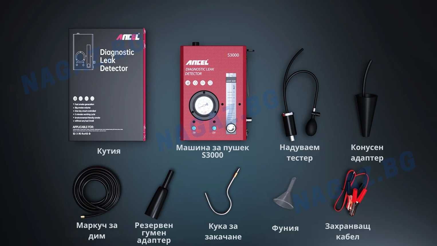 Пушек Машина /Димогенератор ANCEL S3000 /Диагностика с пушек/АвтоТест