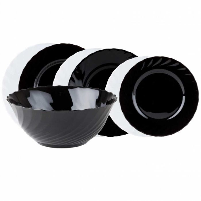 Сервиз за хранене Luminarc Trianon – 19 части (бяло + черно)
