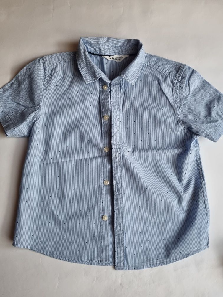 Детски къси дънки Next & риза с къс ръкав H&M, 122 см.