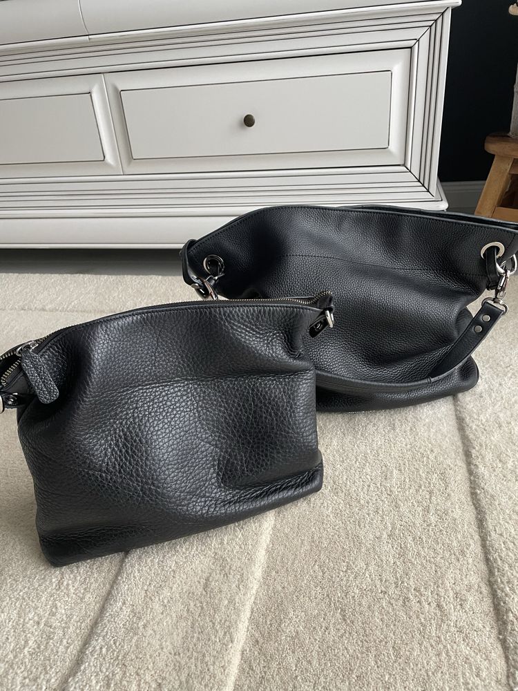 Geanta neagra din piele yvy bags