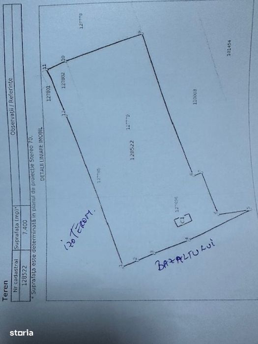 BAZALTULUI teren intravilan - zona industriala 7400mp deschidere mare!