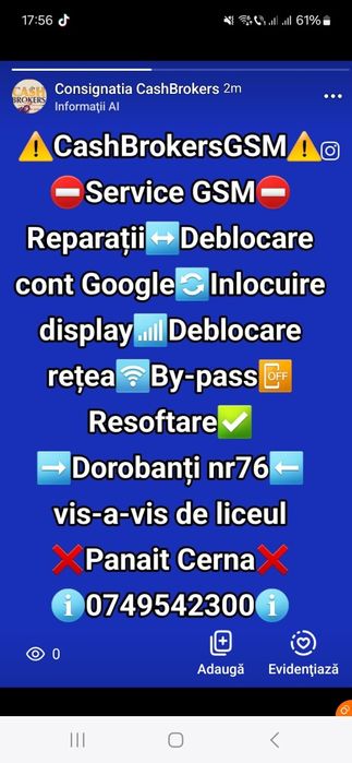 CashBrokers - ServiceGSM - Reparații telefoane-laptopuri