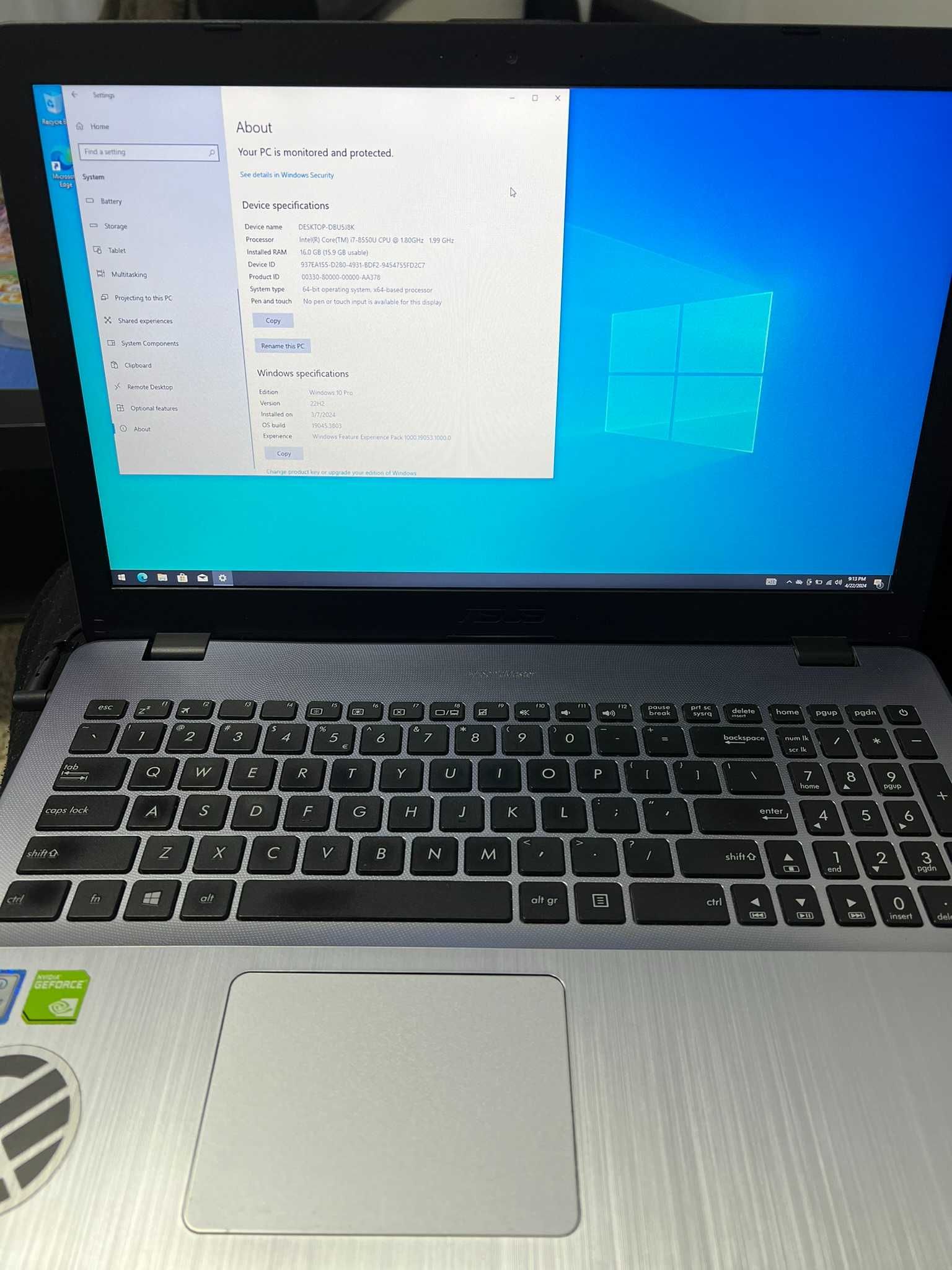 ASUS notebook / laptop f542un