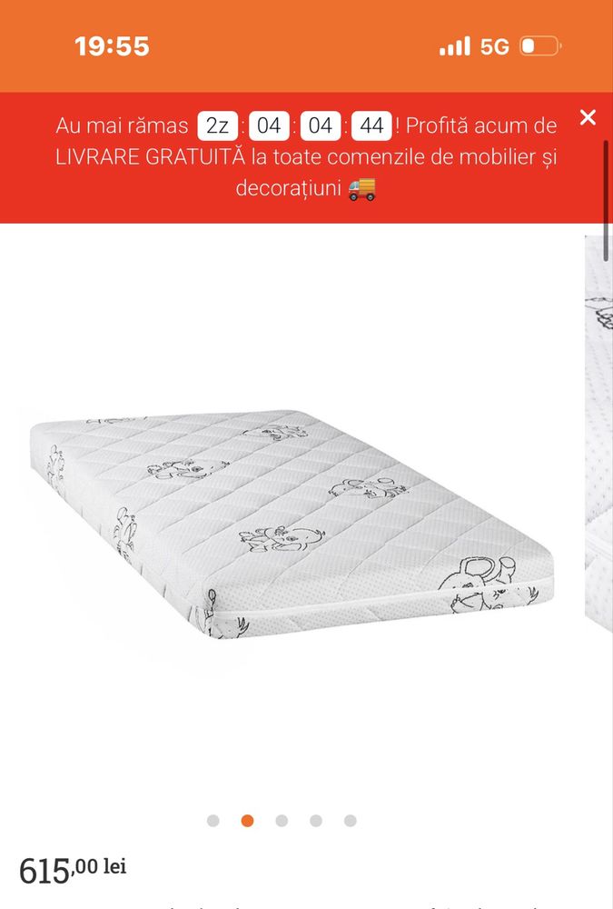 Pat MOBEXPERT bebe Jazz, somieră inclusă + saltea BABY COCOS