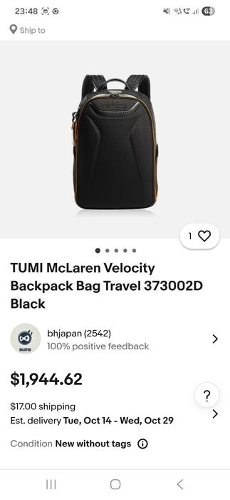 Tumi McLaren Velocity Backpack black
