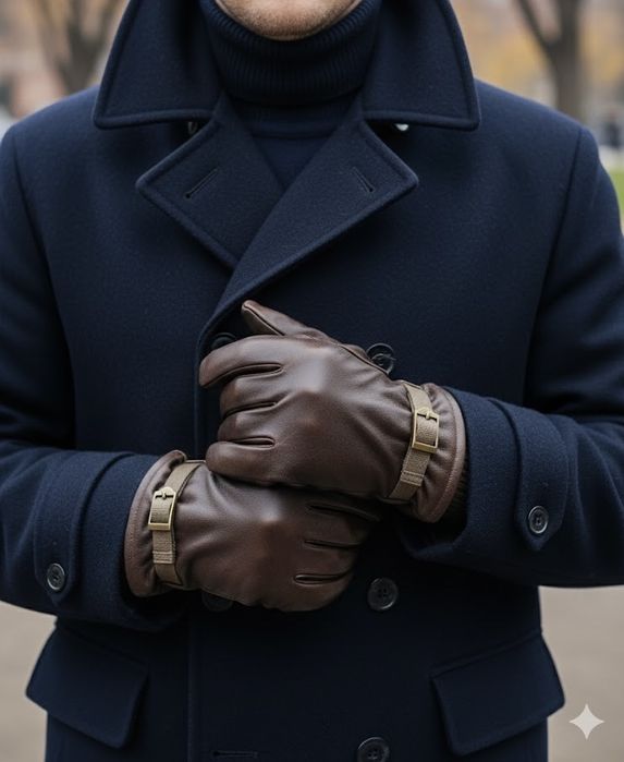 Mănuși Polo Ralph Lauren 2 în 1 din piele de oaie și lână merinos