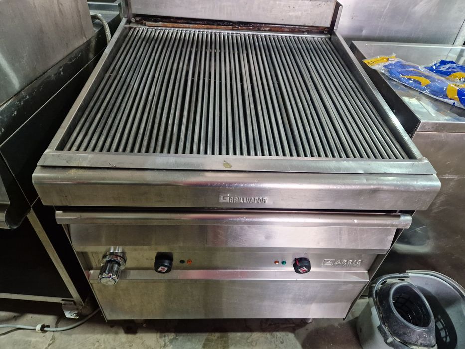 Gratar electric, Gratar roca vulcanica pe gaz, cu banc, din inox