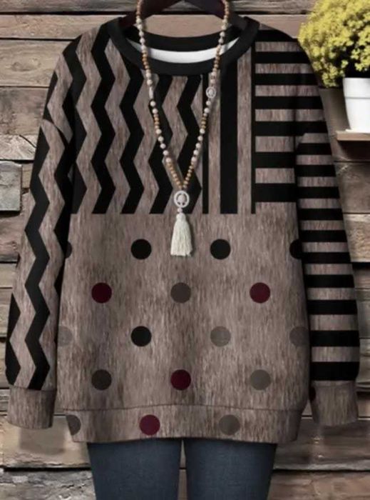 Дамска блуза с дълъг ръкав размер 1ХЛ нова