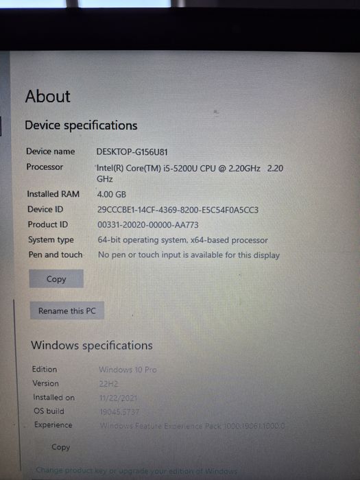 Vand laptop HP 350 G2 Intel (R) i5-5200U