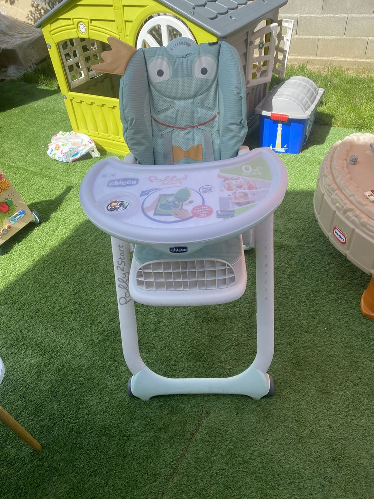 Scaun de masa Chicco Polly 2 Start 4roti, Froggy, 0 luni+