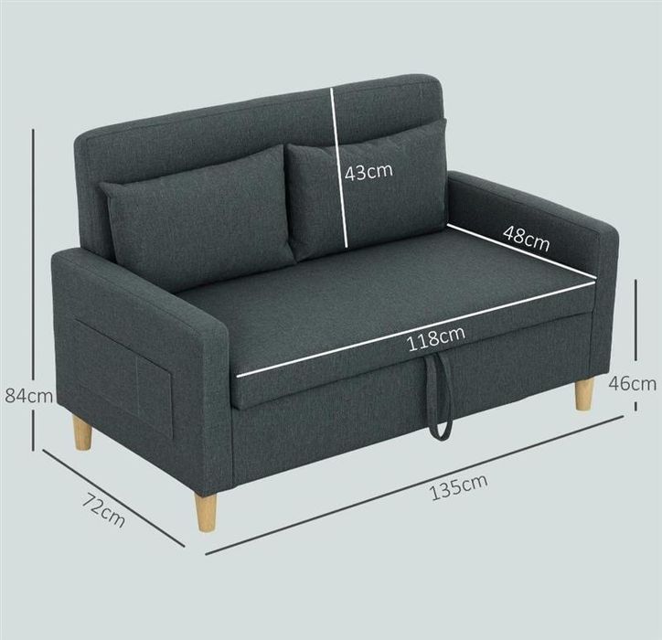 Canapea gri nouă si loc depozitare + cadou masa rotunda si 2 scaune