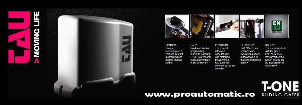 Set complet porti culisante cu automatizare TAU 500+sistem sine/role