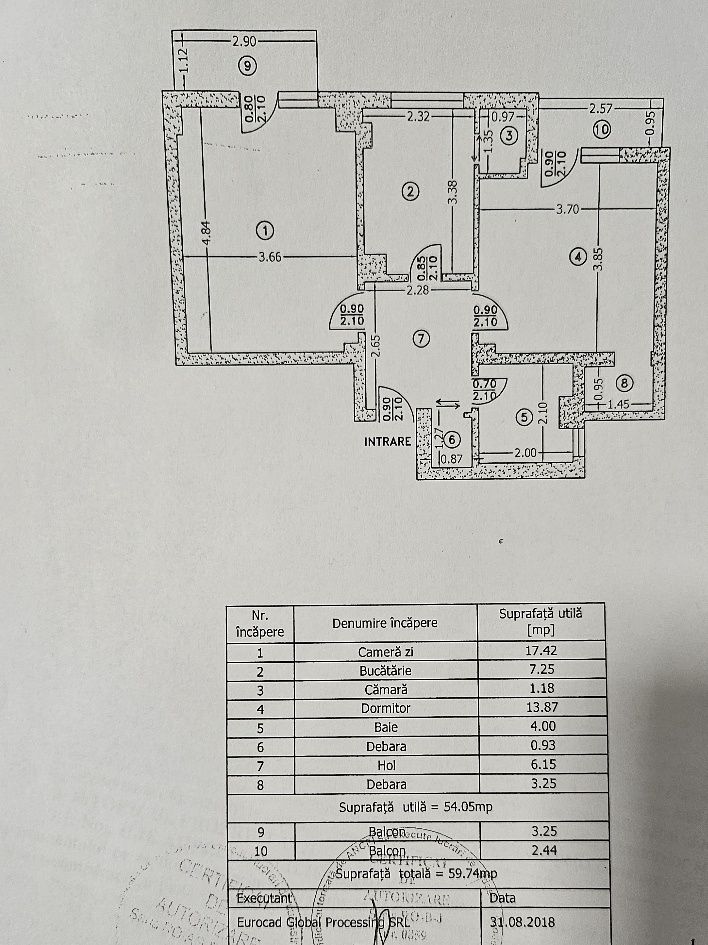 Apartament 2 camere-Prundu-2 balcoane