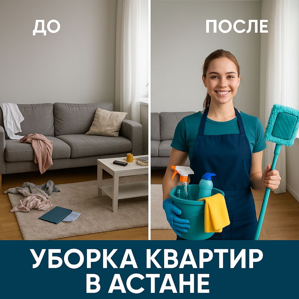 Клининг под ключ в Астане – от 600 ₸/м² – первый клиент с подарком!
