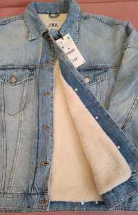Geaca blug Zara oversized, blugi jeans multicolori