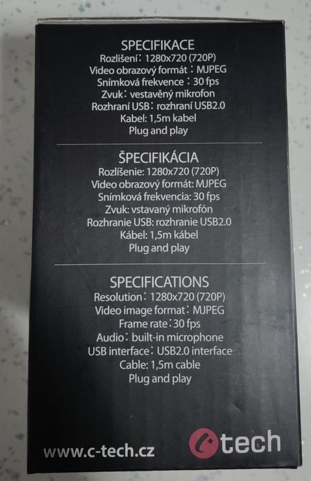 Camera web C-Tech CAM-07HD, 1280 x 720px, USB, Negru