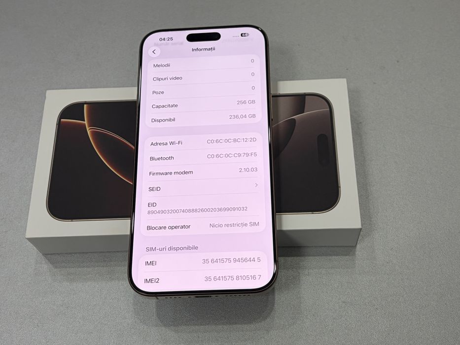 Iphone 16 Pro Max, 256 gb, Desert Titanium, la cutie