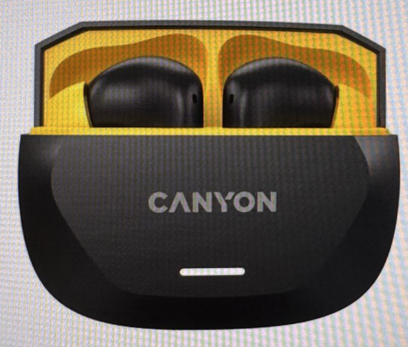 Casti wireless Canyon, Hexagon 7 TWS, Negru/Galben, Bluetooth, 10m