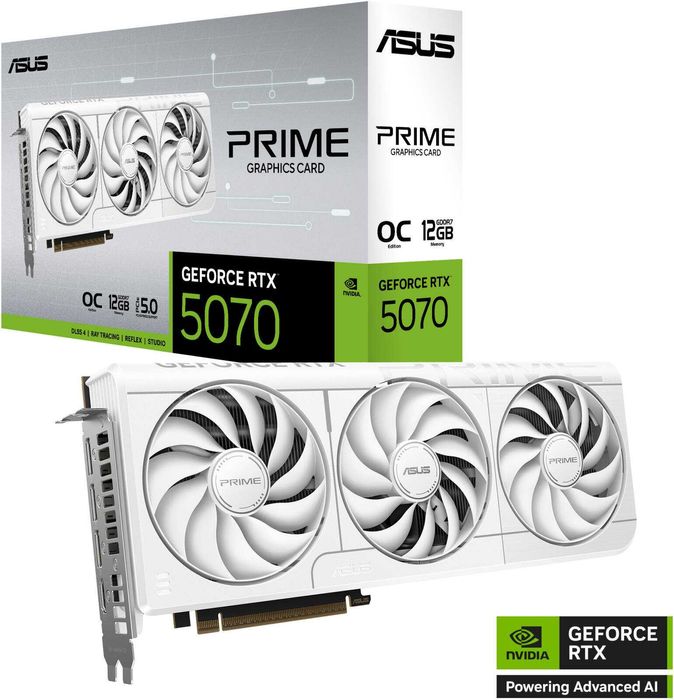 Видеокарта ASUS GeForce RTX 5070-12gb  PRIME WHITE OC