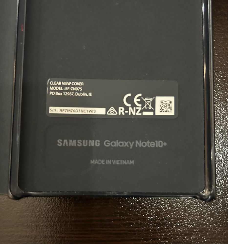 Предпазен калъф Samsung Clear View за Galaxy Note 10+, Черен