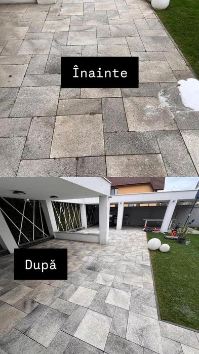 Spălare suprafețe cu pavaj, beton, fațade de casă