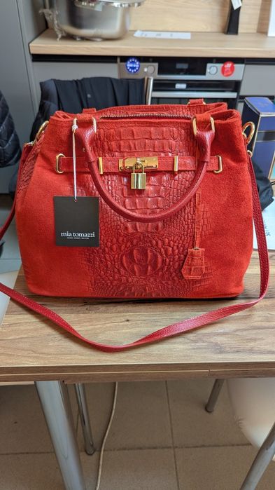 Geanta dama Mia Tomazzi,piele intoarsa