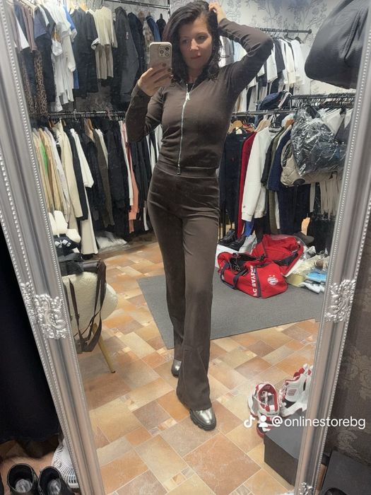 Дамски сет в актуално кафяво