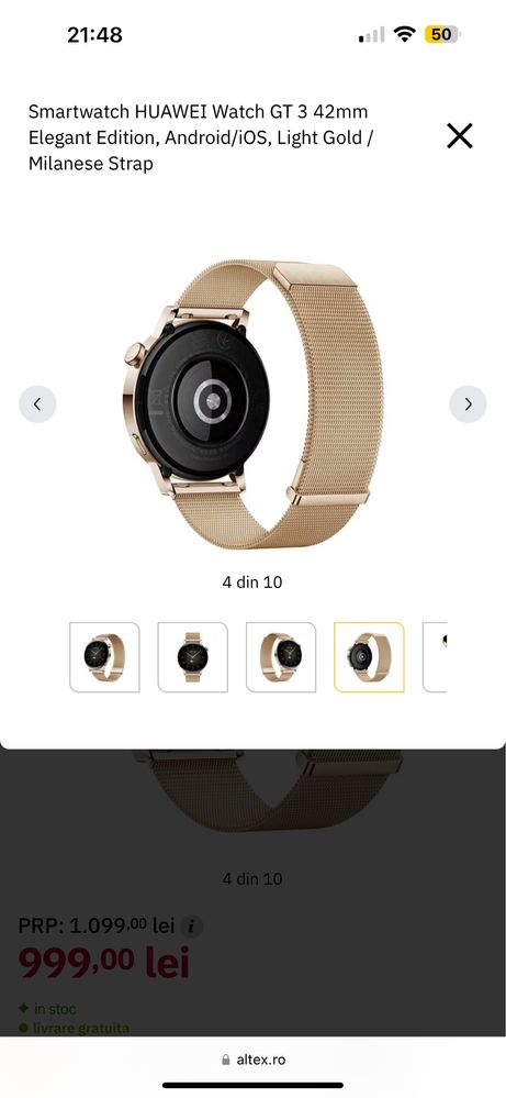 Smartwatch HUAWEI Watch GT3 42mm Elegant Edition