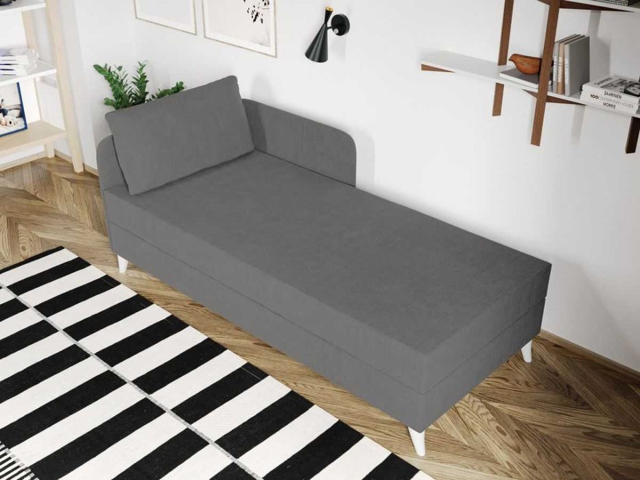 Divan / Pat o persoana tapitat Gri Deschis Soft Fix-Transport Gratuit