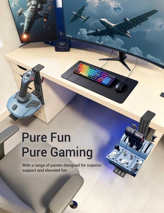 Комплект от 2 настолни стойки Hotas контролери за симулатори на полети