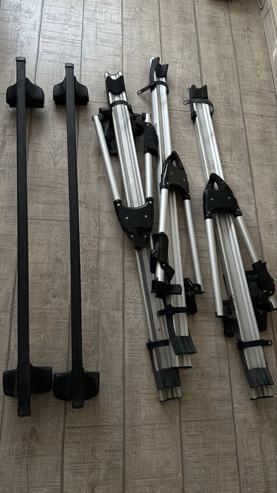 Bare transversale THULE + suport biciclete SAAB (3 bucăți)