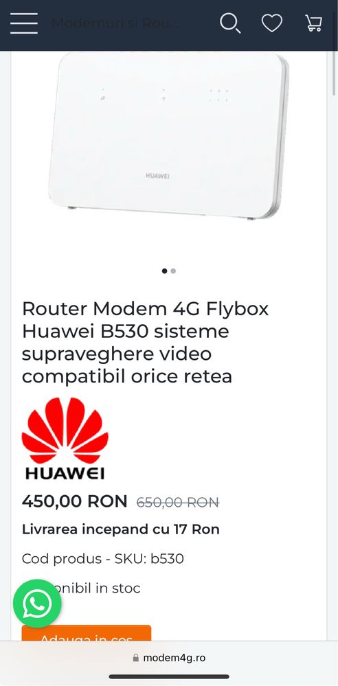 Router Huawei 4G+ CPE 3 - Portabil - SIM