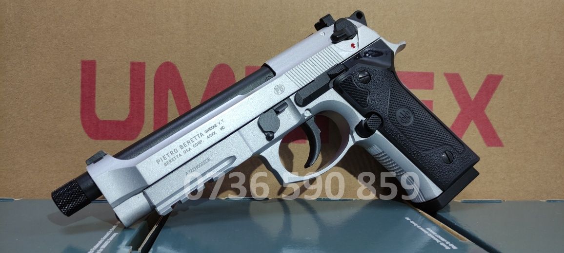 Pistol airsoft puternic original Beretta M9A3 FullMetal Silver CO2