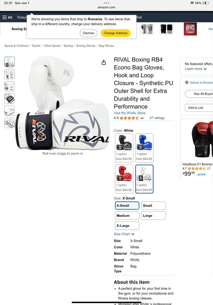 mănuși de box Rival mărimea XS (pentru copii)