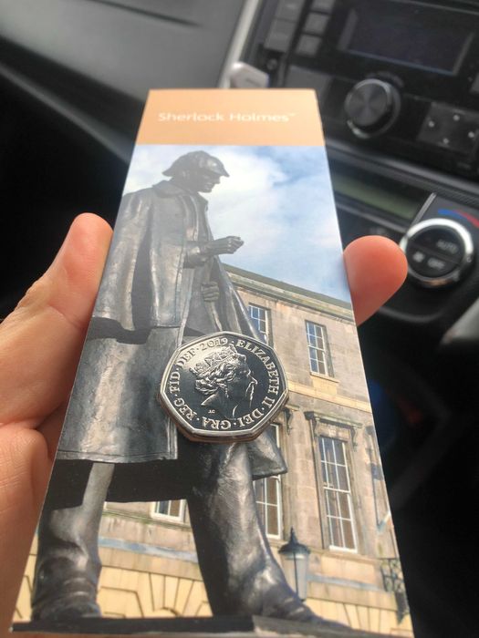 Монета Шерлок Холмс ,  50 пенсов ,Англия