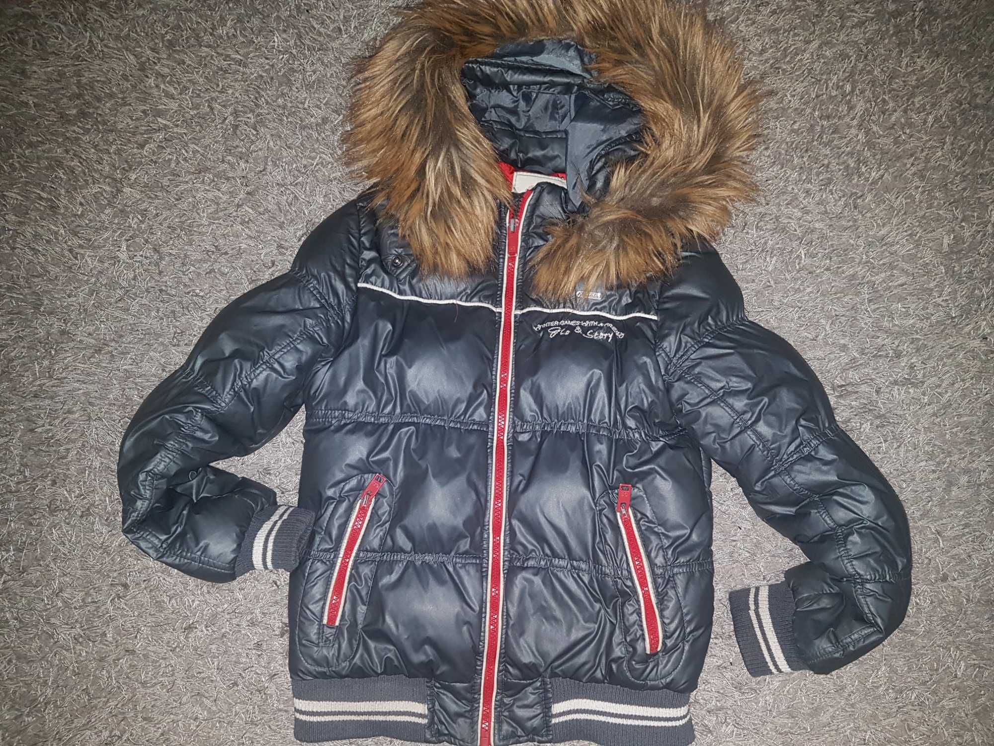 Зимно яке с яка с косъм за 128 см