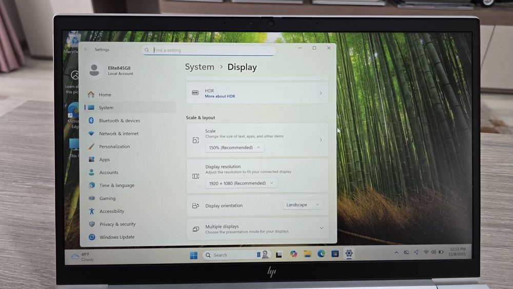 Laptop Hp EliteBook 845G8, Ryzen 5, 8Gb, SSd 512 Gb, 14"Fhd