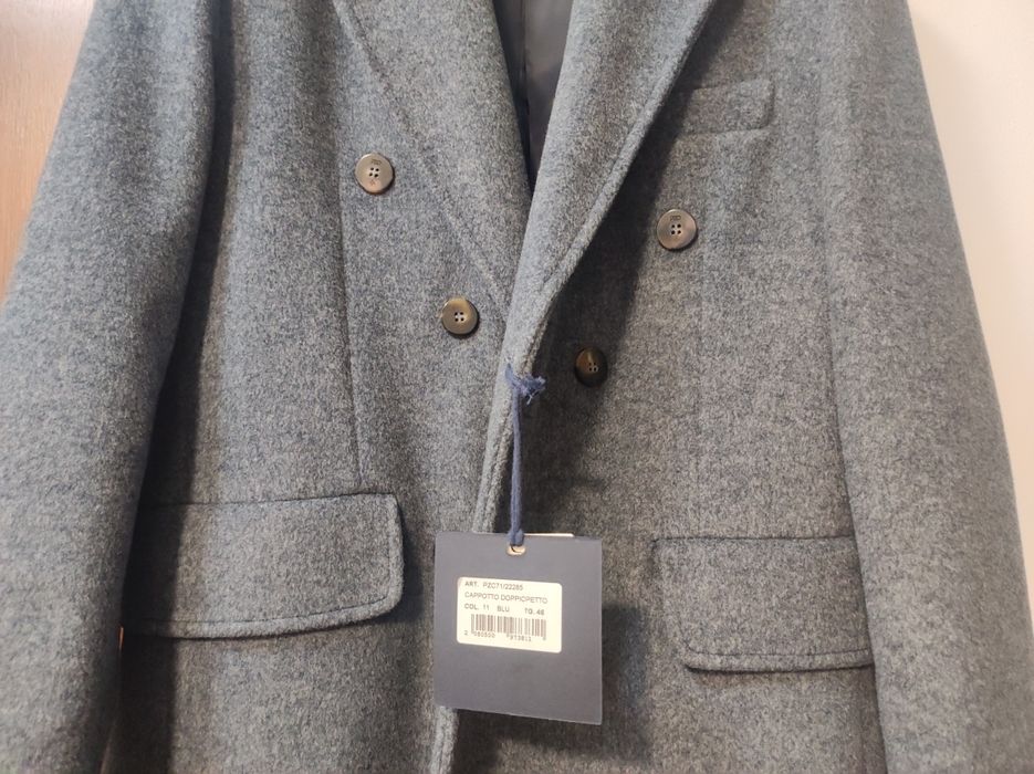 Palton bărbați light blue mărime 46 (NOU)