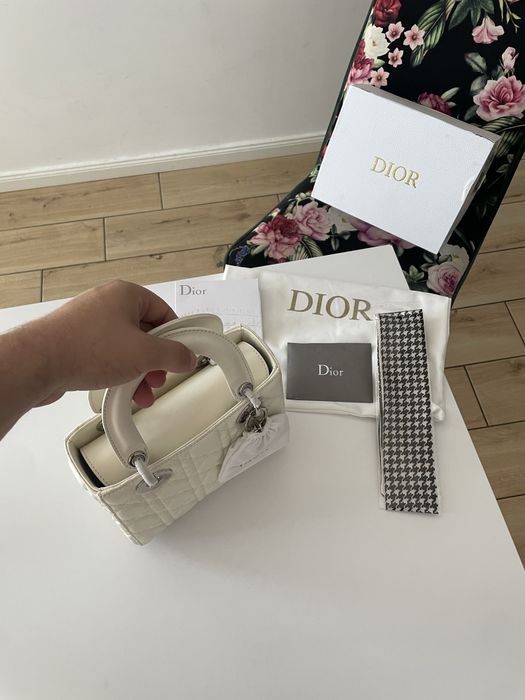 Geanta Dior Piele Naturala Alb