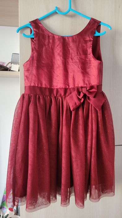 Rochiță rosu închis H&M fetite 5/7 ani