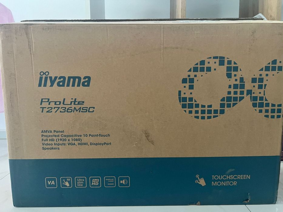 Vand Monitor POS Touchscreen Iiyama ProLite T2736MSC, 27 inch, Full HD