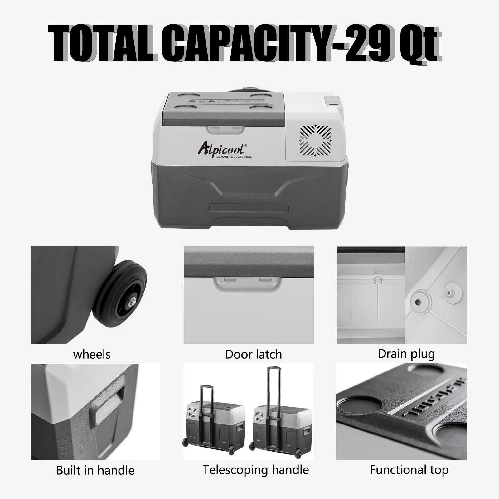 Alpicool CX30 хладилник / фризер за кола – 30L компресорен 12/24V 220V