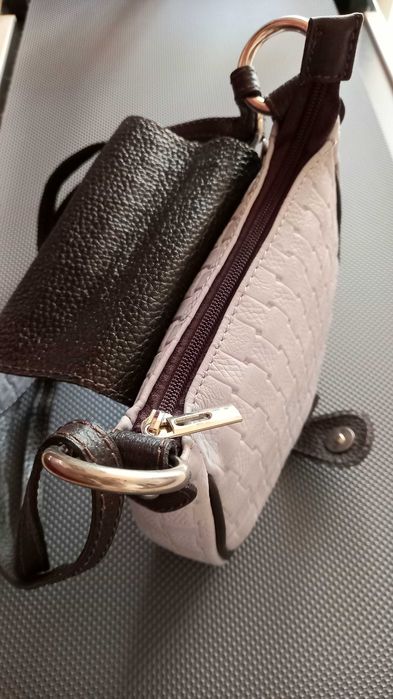 Poșetă damă mică din piele naturală, nouă, made in Italy
