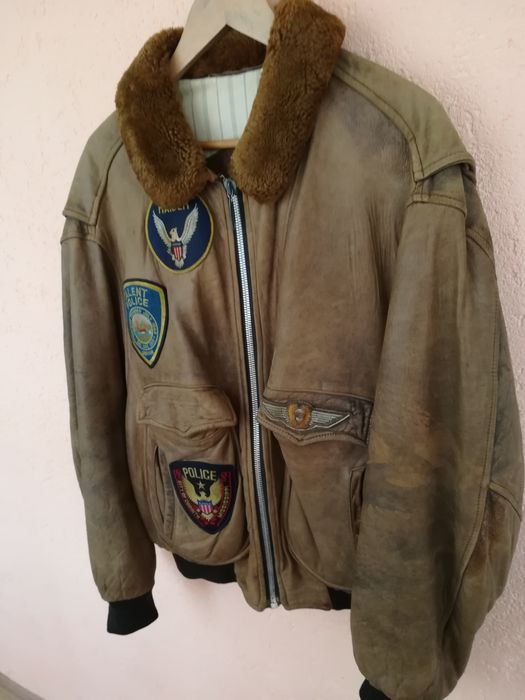 Geaca piele bărbați Aviator Rearty Xl